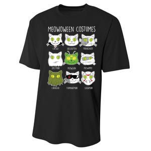 Meowoween Costumes Funny Cat Halloween Performance Sprint T-Shirt