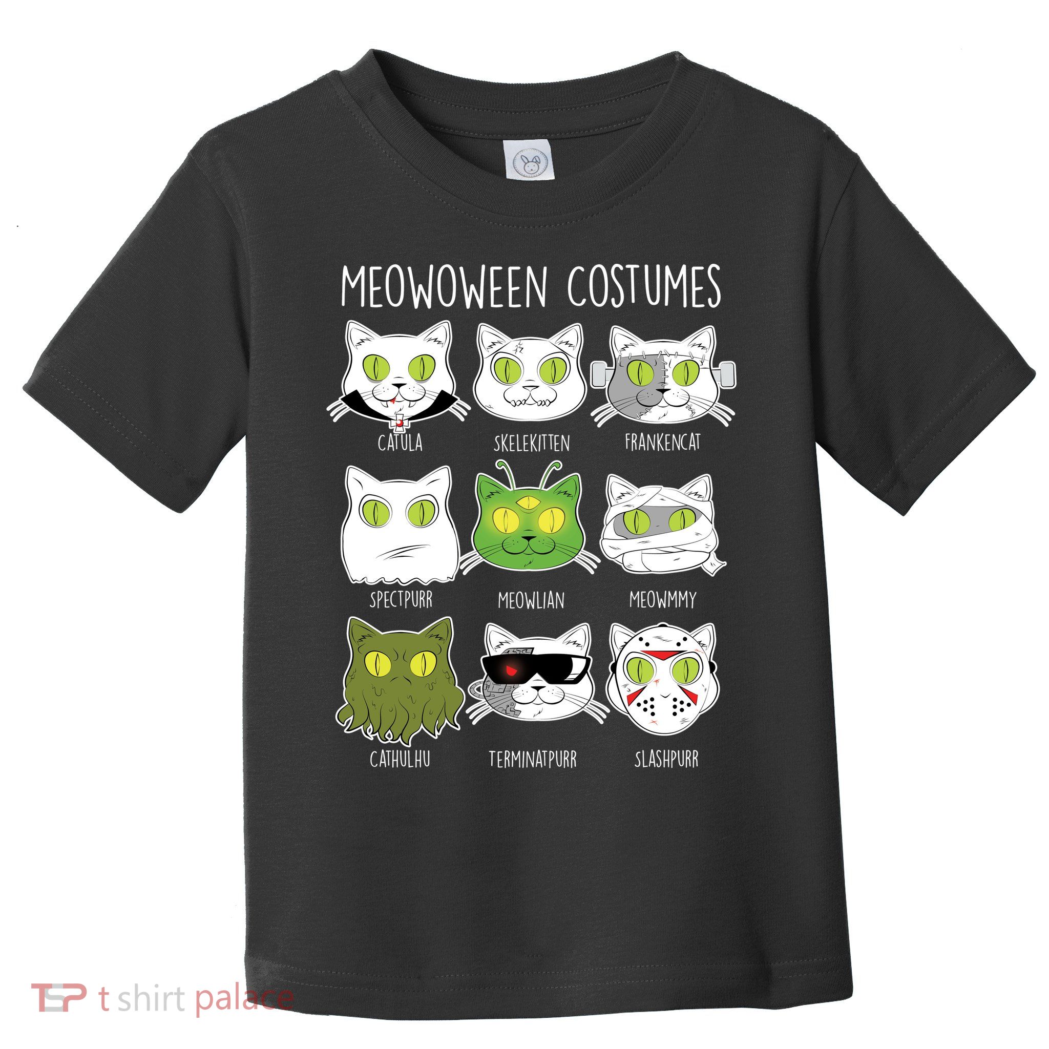 Meowoween Costumes Funny Cat Halloween Toddler T-Shirt