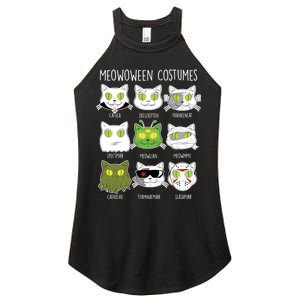 Meowoween Costumes Funny Cat Halloween Women's Perfect Tri Rocker Tank