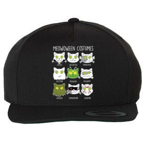 Meowoween Costumes Funny Cat Halloween Wool Snapback Cap