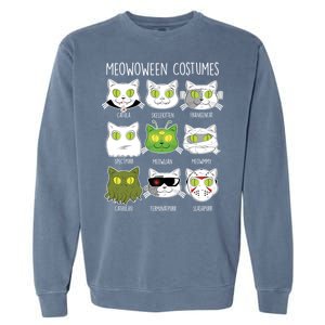 Meowoween Costumes Funny Cat Halloween Garment-Dyed Sweatshirt