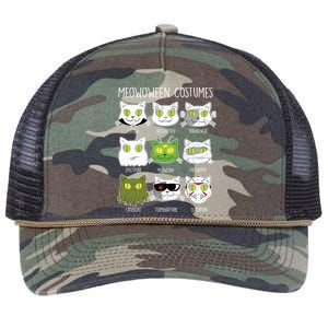 Meowoween Costumes Funny Cat Halloween Retro Rope Trucker Hat Cap