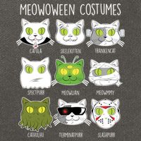 Meowoween Costumes Funny Cat Halloween Cotton Canvas Backpack