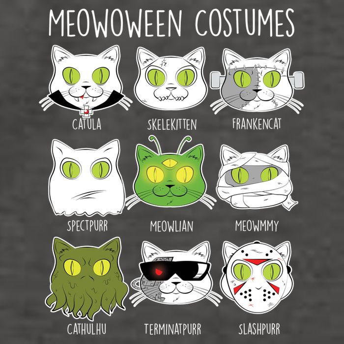 Meowoween Costumes Funny Cat Halloween Vector Backpack