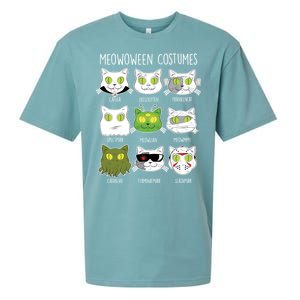 Meowoween Costumes Funny Cat Halloween Sueded Cloud Jersey T-Shirt