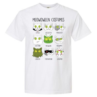 Meowoween Costumes Funny Cat Halloween Garment-Dyed Heavyweight T-Shirt