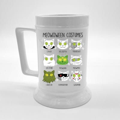 Meowoween Costumes Funny Cat Halloween Beer Stein