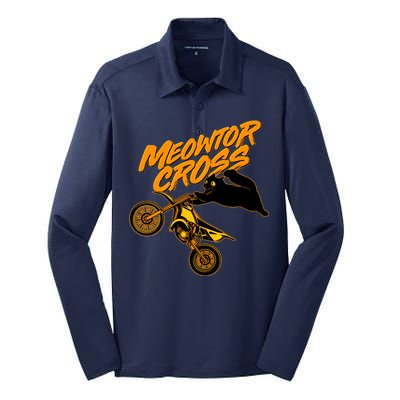 Meowtor Cross Silk Touch Performance Long Sleeve Polo