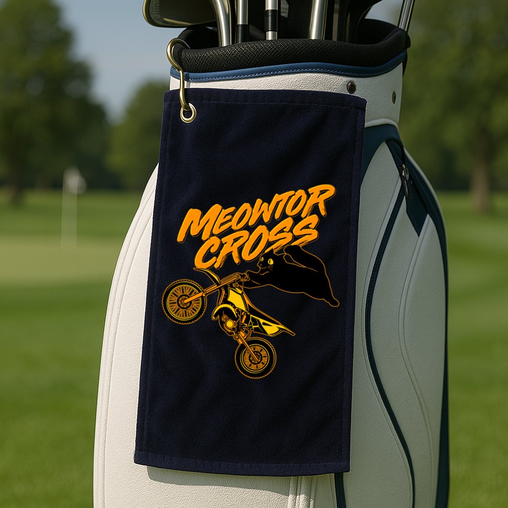 Meowtor Cross Golf Towel