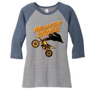 Meowtor Cross Women's Tri-Blend 3/4-Sleeve Raglan Shirt