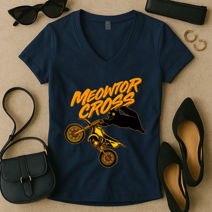 Meowtor Cross Women's V-Neck T-Shirt