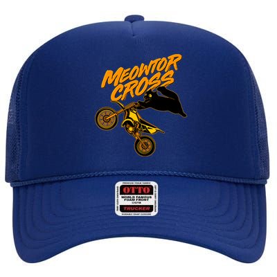 Meowtor Cross High Crown Mesh Back Trucker Hat