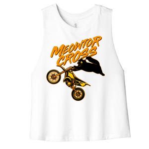 Meowtor Cross Women's Racerback Cropped Tank