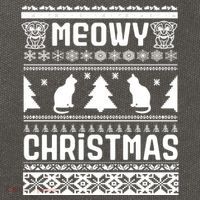Meowy Cat Ugly Christmas Sweater Cotton Canvas Backpack