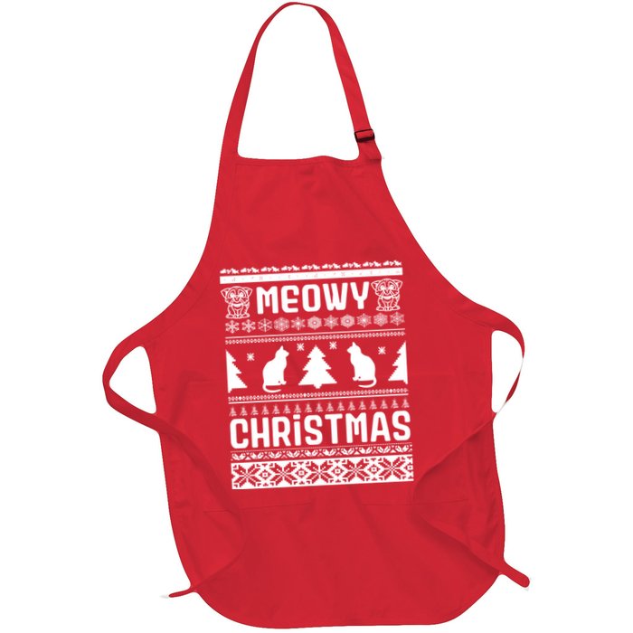 Meowy Cat Ugly Christmas Sweater Apron