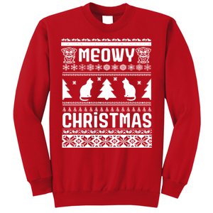 Meowy Cat Ugly Christmas Sweater Sweatshirt