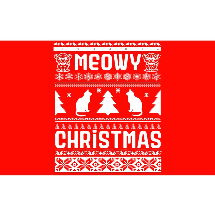 Meowy Cat Ugly Christmas Sweater Bumper Sticker