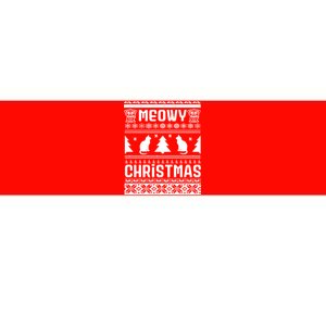 Meowy Cat Ugly Christmas Sweater Bumper Sticker