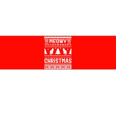 Meowy Cat Ugly Christmas Sweater Bumper Sticker