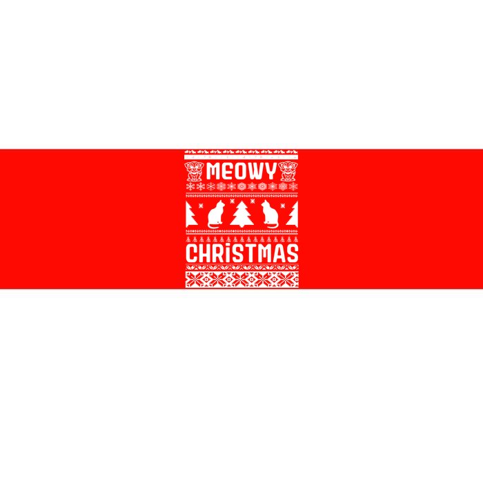 Meowy Cat Ugly Christmas Sweater Bumper Sticker