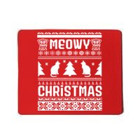 Meowy Cat Ugly Christmas Sweater Mousepad