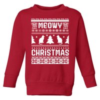 Meowy Cat Ugly Christmas Sweater Toddler Sweatshirt