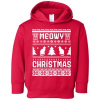 Meowy Cat Ugly Christmas Sweater Toddler Hoodie