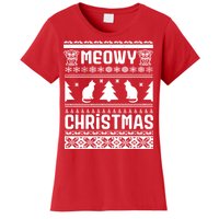 Meowy Cat Ugly Christmas Sweater Women's T-Shirt