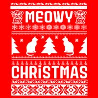 Meowy Cat Ugly Christmas Sweater Women's V-Neck T-Shirt