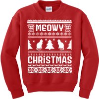 Meowy Cat Ugly Christmas Sweater Kids Sweatshirt