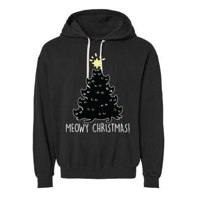 Meowy Christmas Garment-Dyed Fleece Hoodie