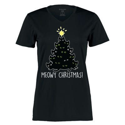 Meowy Christmas Women's Momentum V-Neck T-Shirt