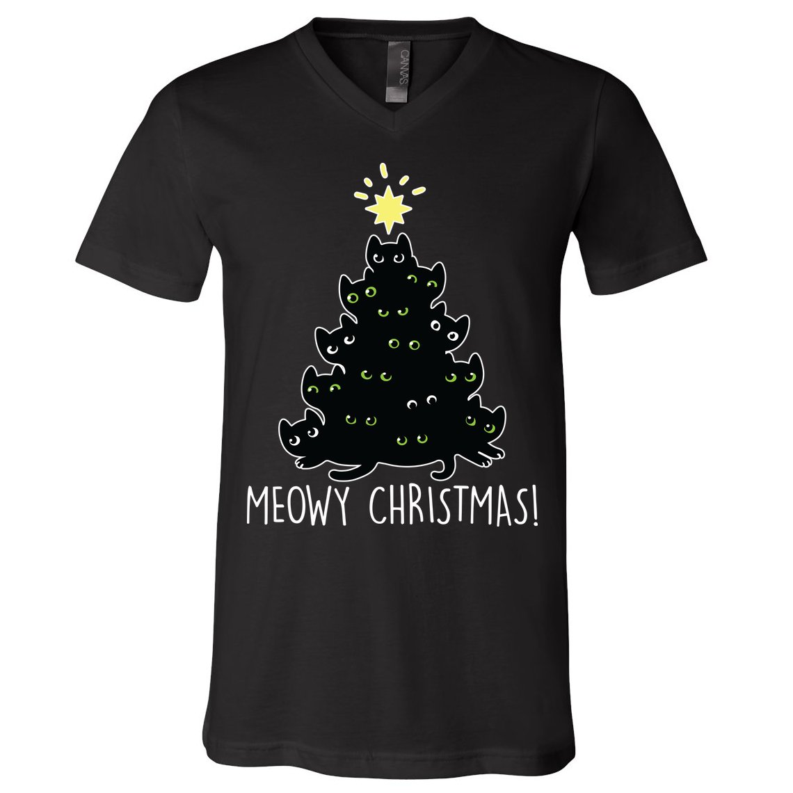 Meowy Christmas V-Neck T-Shirt