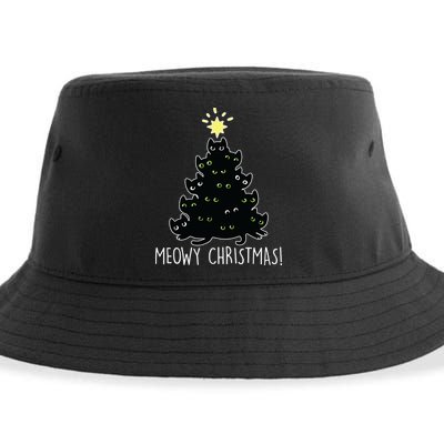 Meowy Christmas Sustainable Bucket Hat