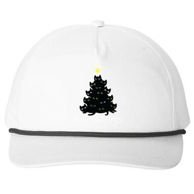 Meowy Christmas Snapback Five-Panel Rope Hat