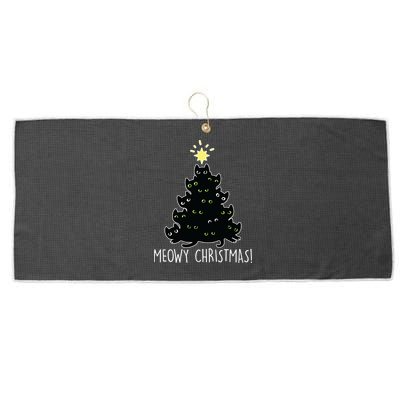 Meowy Christmas Large Microfiber Waffle Golf Towel