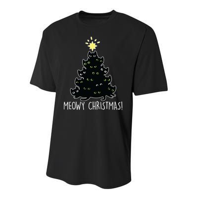 Meowy Christmas Youth Performance Sprint T-Shirt