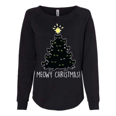 Meowy Christmas Womens California Wash Sweatshirt