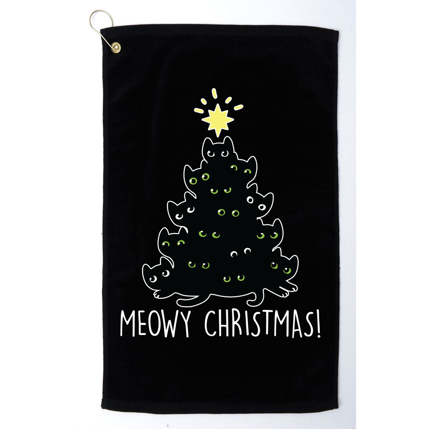 Meowy Christmas Golf Towel