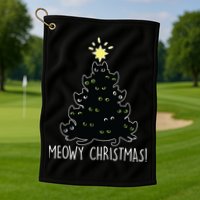 Meowy Christmas Golf Towel