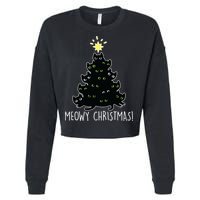 Meowy Christmas Cropped Pullover Crew