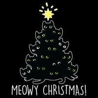 Meowy Christmas Cropped Pullover Crew