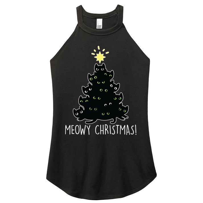 Meowy Christmas Women's Perfect Tri Rocker Tank
