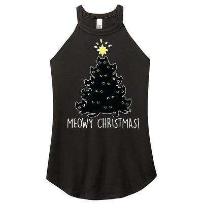 Meowy Christmas Women’s Perfect Tri Rocker Tank