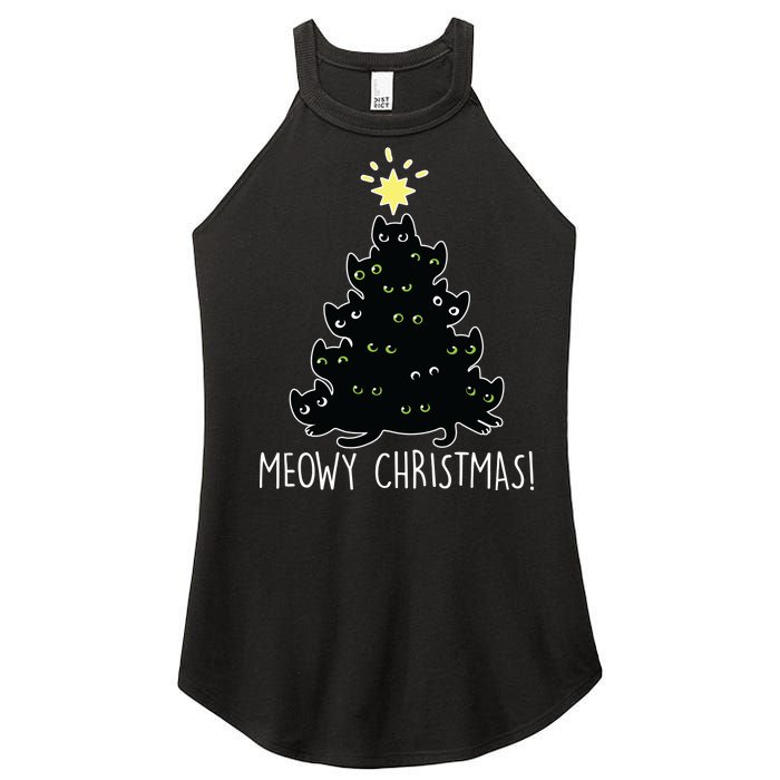 Meowy Christmas Women’s Perfect Tri Rocker Tank