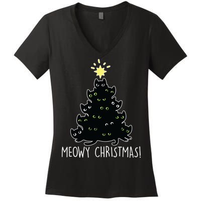 Meowy Christmas Women's V-Neck T-Shirt