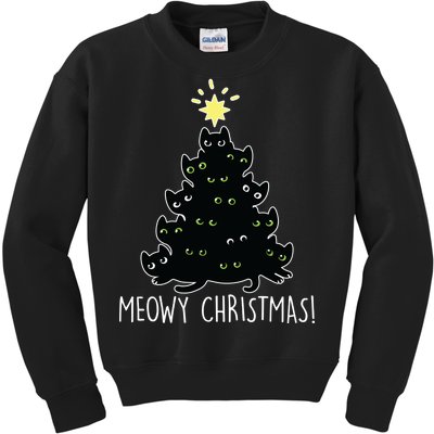 Meowy Christmas Kids Sweatshirt