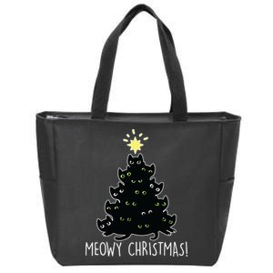 Meowy Christmas Zip Tote Bag