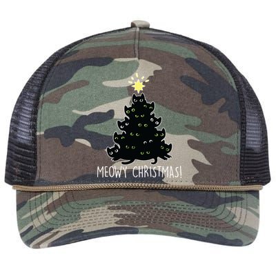 Meowy Christmas Retro Rope Trucker Hat Cap