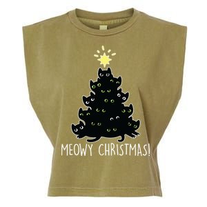 Meowy Christmas Garment-Dyed Women's Muscle Tee